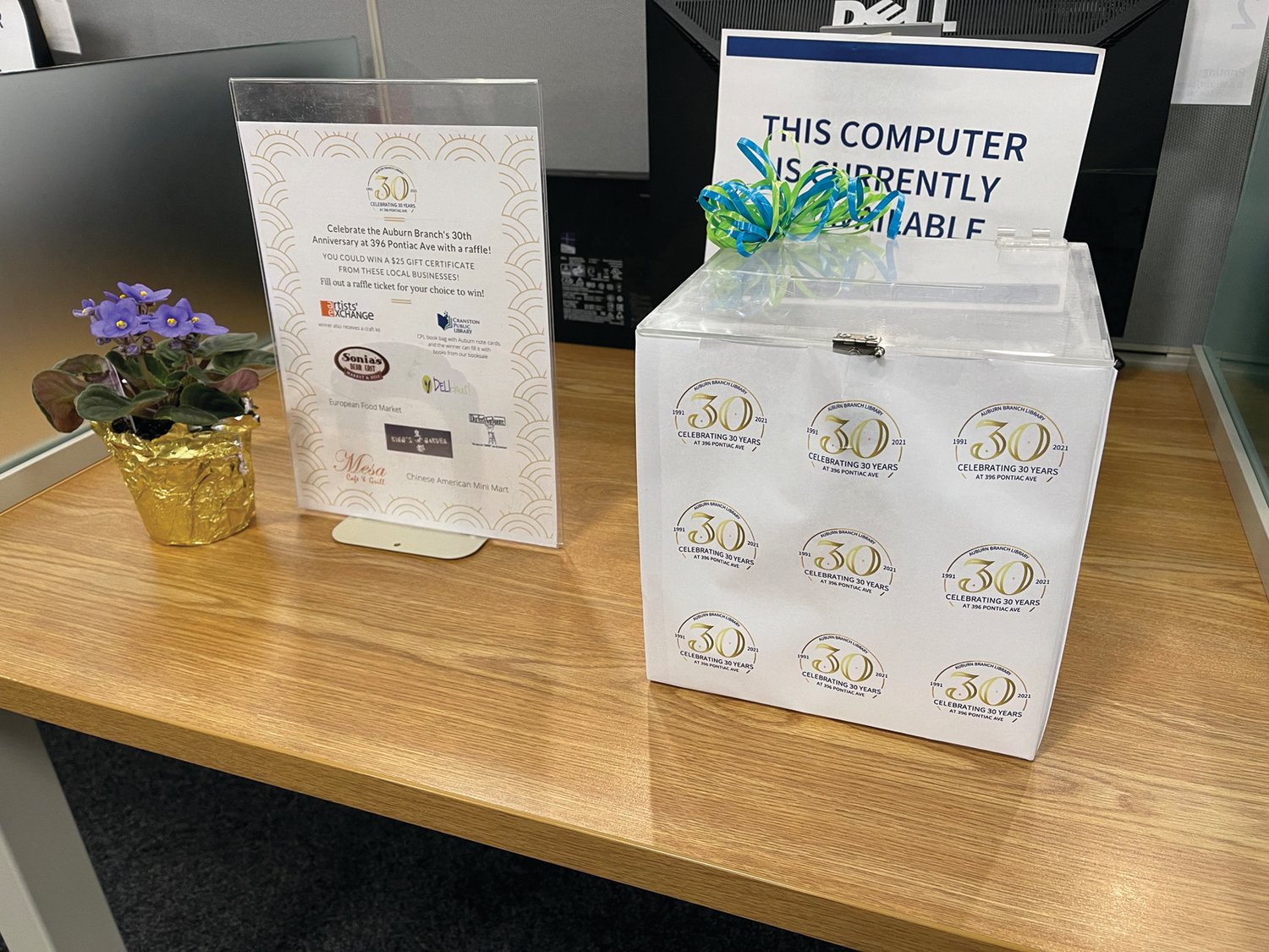COMMUNITY SUPPORT: A number of Rolfe Square area businesses donated gift cards for a raffle held as part of the Auburn Branch’s 30th anniversary celebration. 